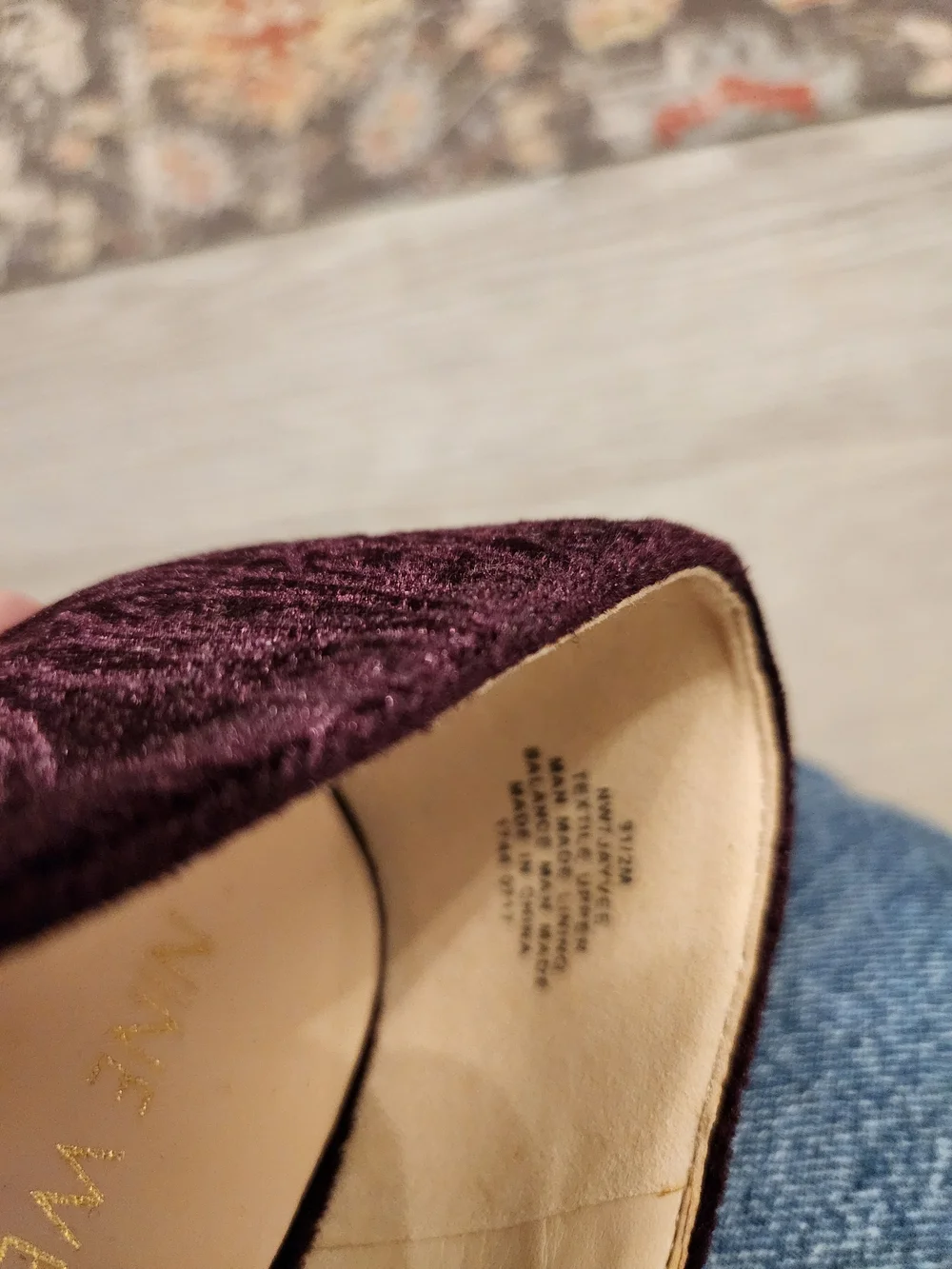 Anne Klein Velvet Block Heel Pumps in Plum